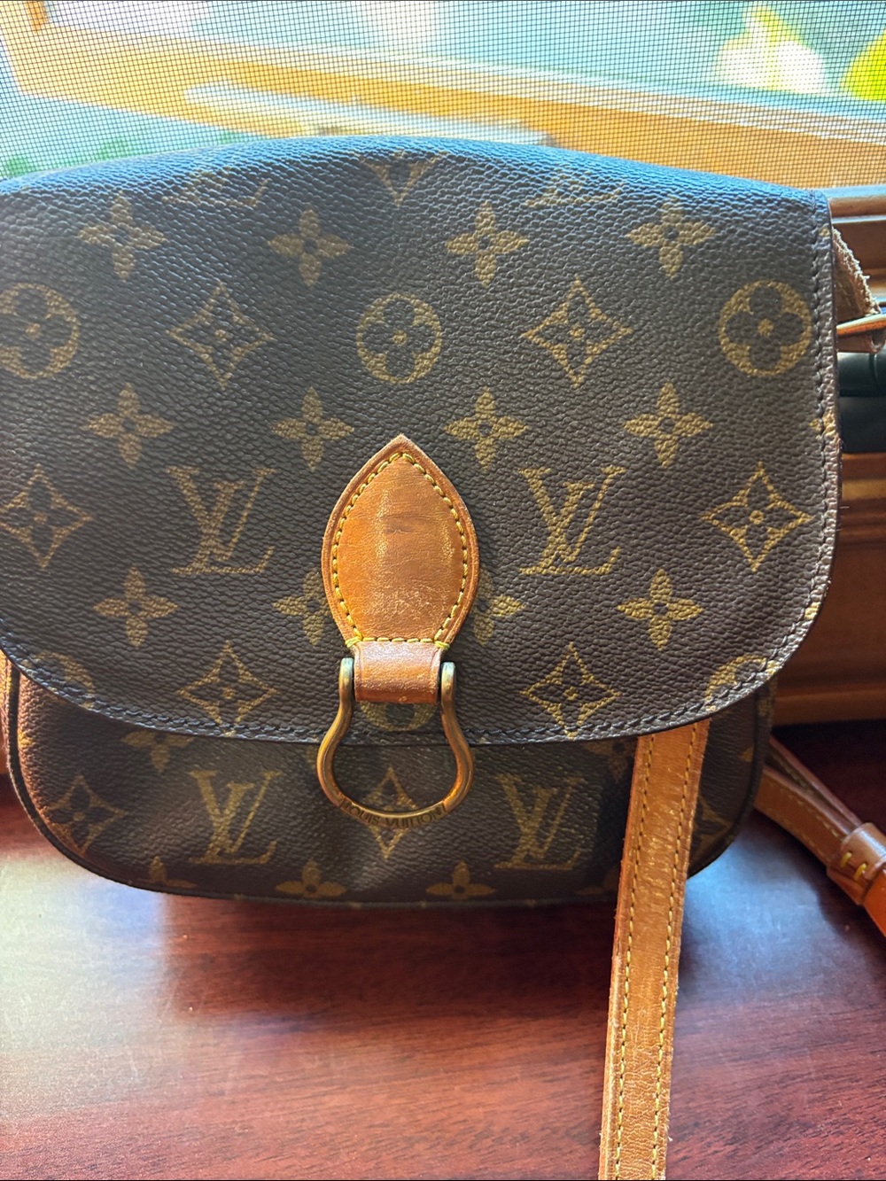 Louis Vuitton Monogram Crossbody Bag in Brown and Tan 1989